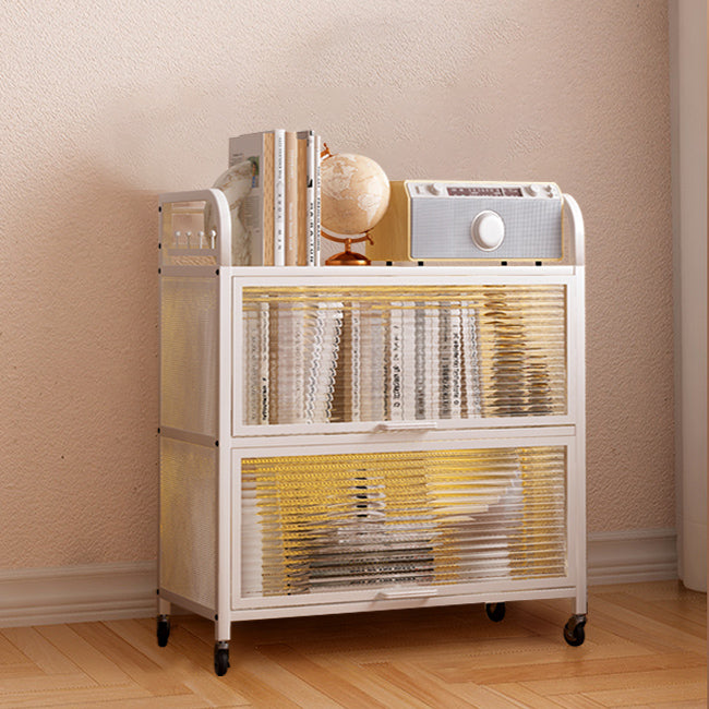 Modern Style Bookshelf Metal Closed Back Bookcase with Door for Office