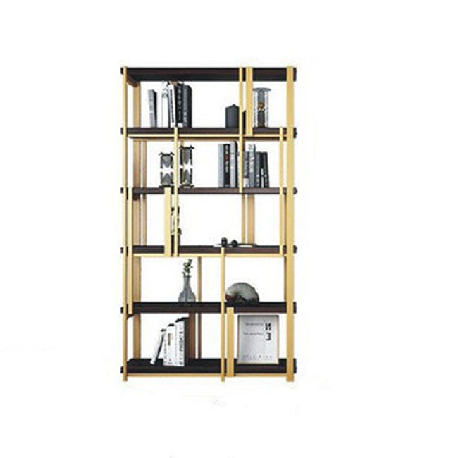Contemporary Style Bookshelf Metal Open Back Bookcase for Home Office