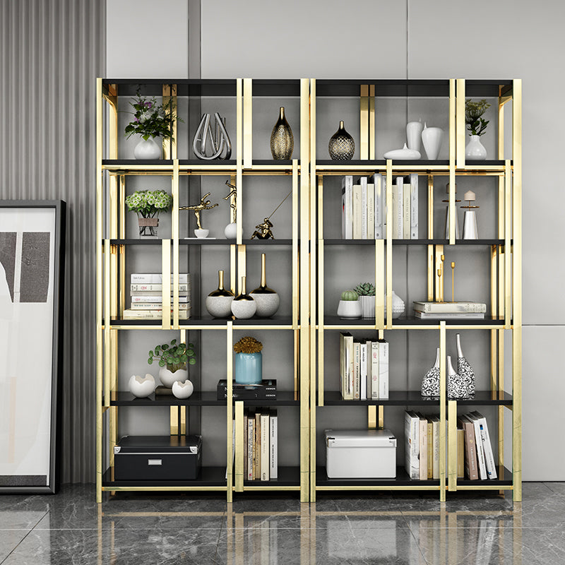 Contemporary Style Bookshelf Metal Open Back Bookcase for Home Office