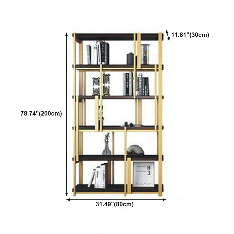 Contemporary Style Bookshelf Metal Open Back Bookcase for Home Office