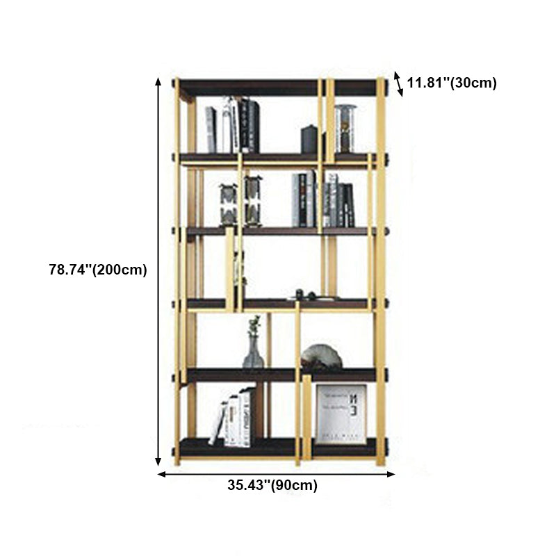 Contemporary Style Bookshelf Metal Open Back Bookcase for Home Office