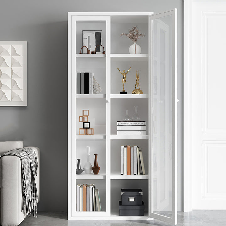 Closed Back Steel Bookshelf Modern Home Living Room Bedroom Standard Bookcase