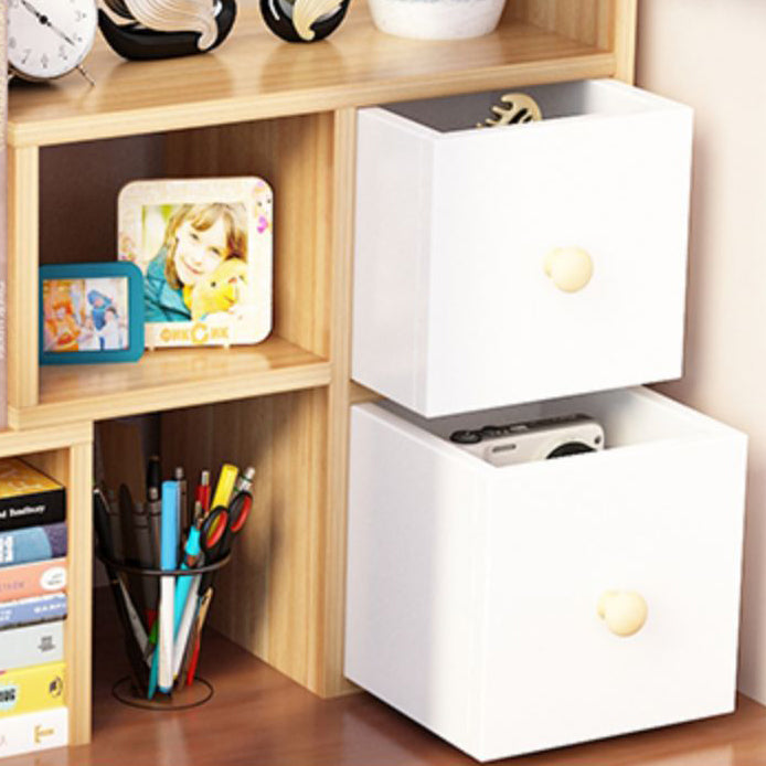 Modern Engineered Wood Bookcase, Geometric Bookshelf for Any Room,14" H X 7" W