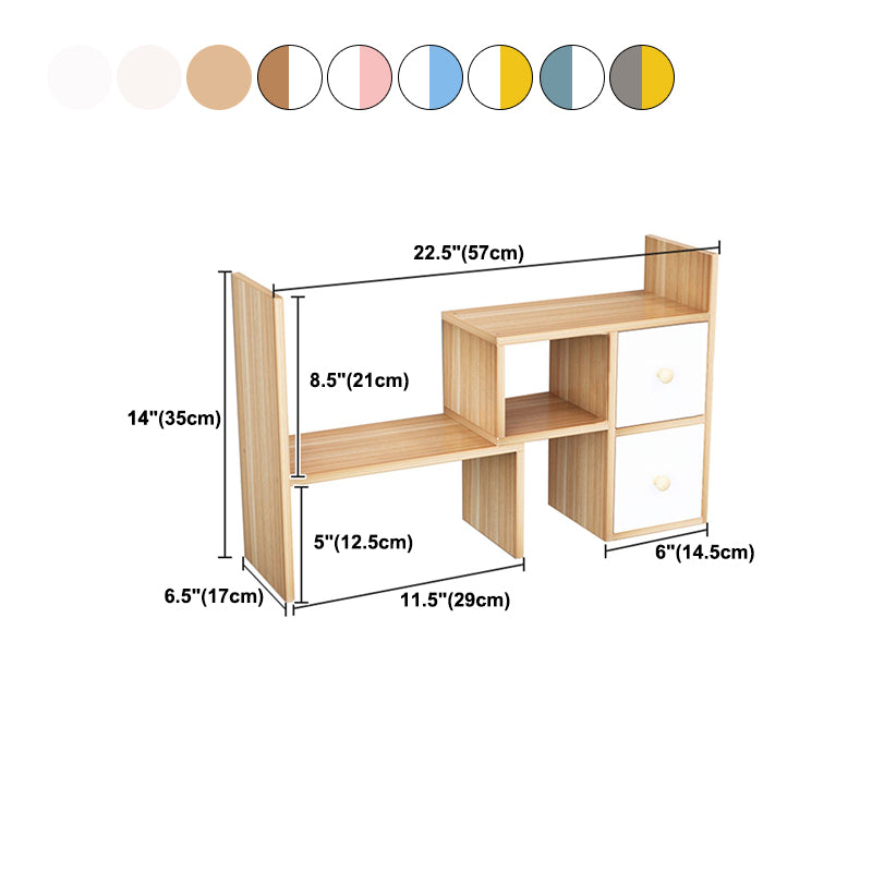 Modern Engineered Wood Bookcase, Geometric Bookshelf for Any Room,14" H X 7" W