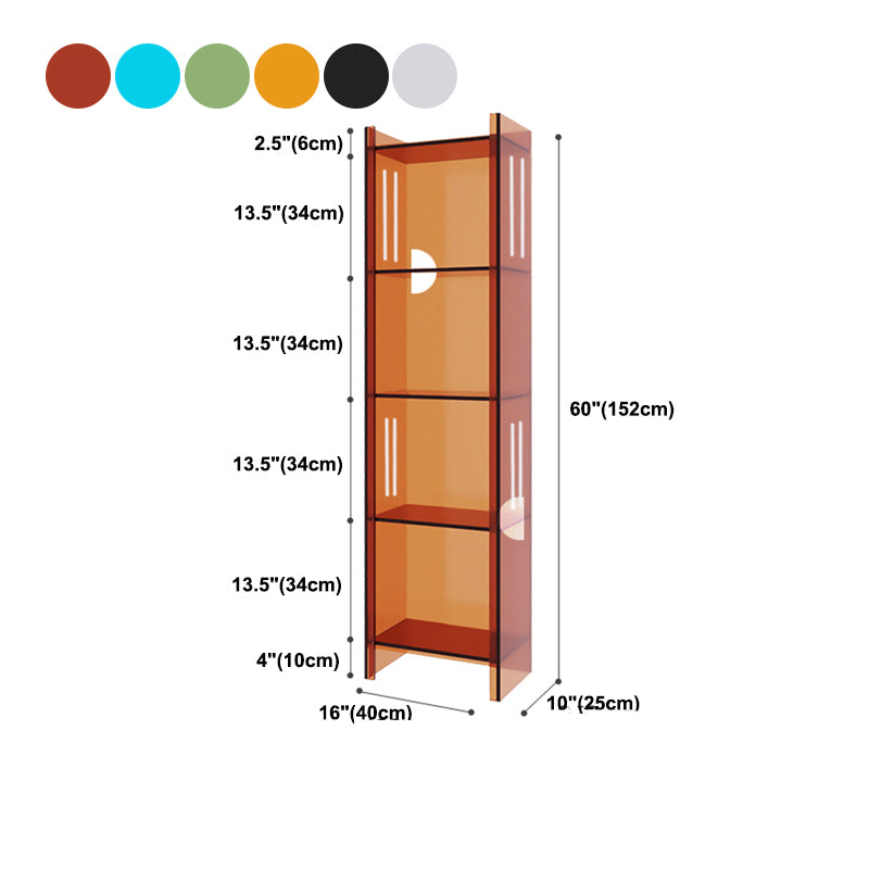 Standard Closed Back Bookshelf Scandinavian Acrylic Bookcase