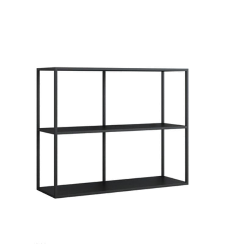 Rectangle Open Black Bookshelf Modern Metal Storage Bookcase