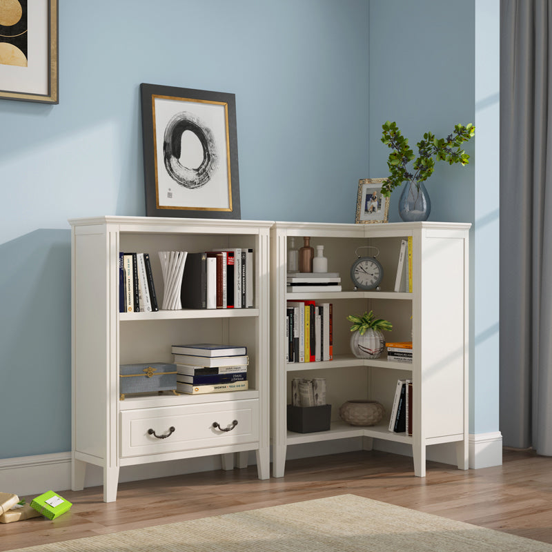 Solid Wood Closed Back Bookshelf Nordic Standard Bookcase with Shelves