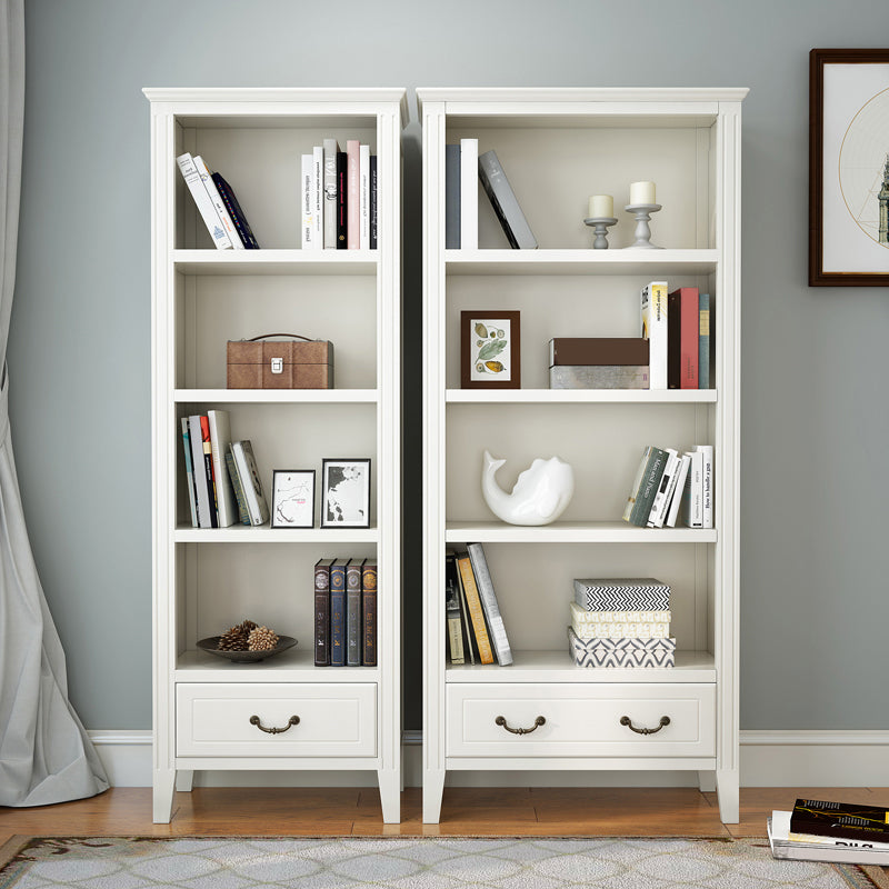 Solid Wood Closed Back Bookshelf Nordic Standard Bookcase with Shelves