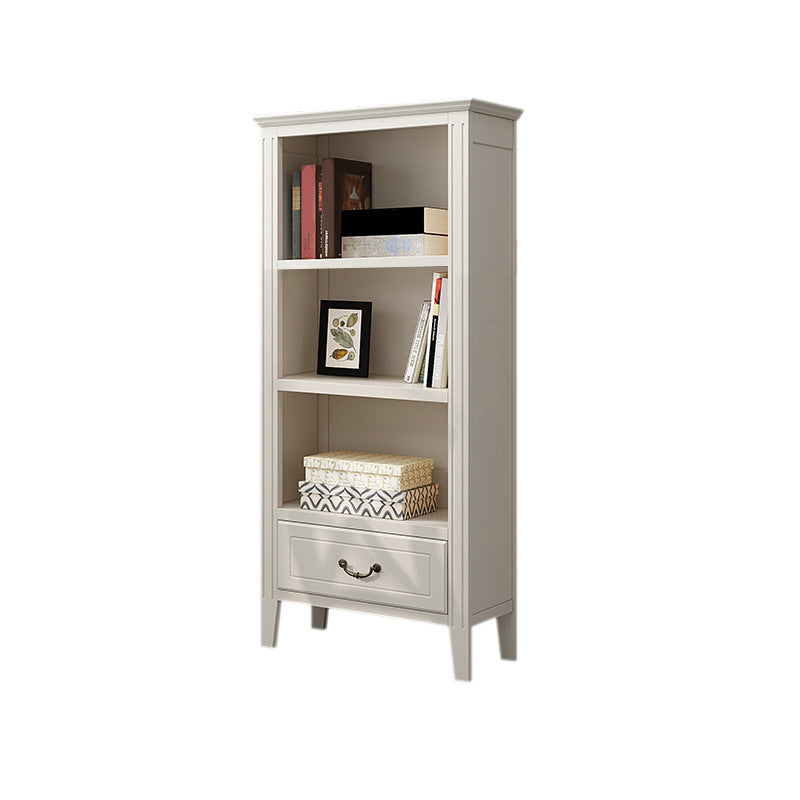 Solid Wood Closed Back Bookshelf Nordic Standard Bookcase with Shelves