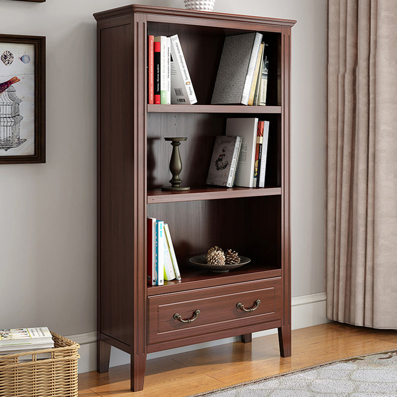 Solid Wood Closed Back Bookshelf Nordic Standard Bookcase with Shelves