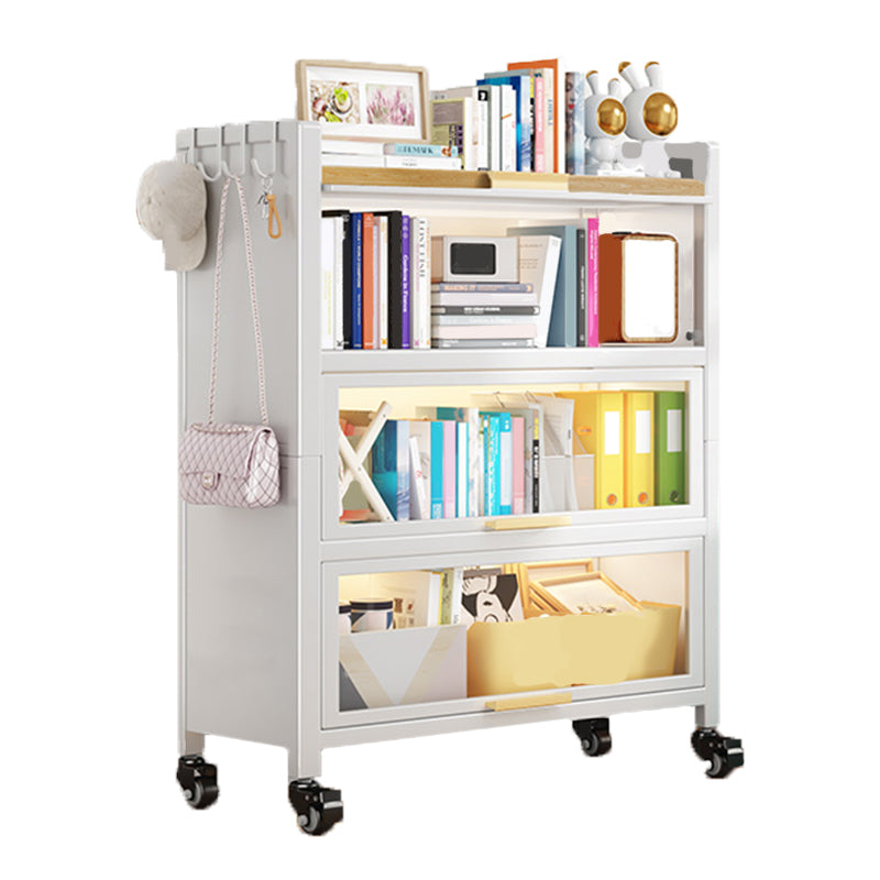 Metal Bookcase, 14.5" W, Geometric Multi Tiers Bookcase Shelves