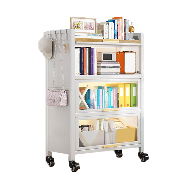 Metal Bookcase, 14.5" W, Geometric Multi Tiers Bookcase Shelves