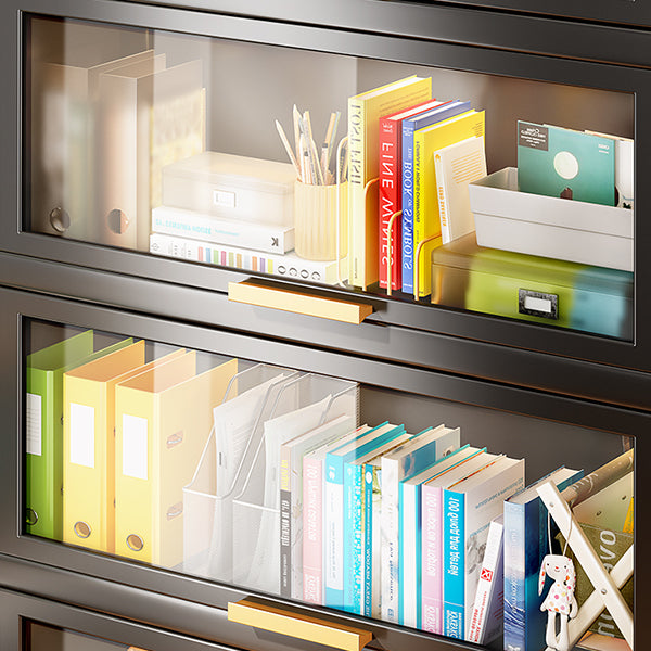 Metal Bookcase, 14.5" W, Geometric Multi Tiers Bookcase Shelves