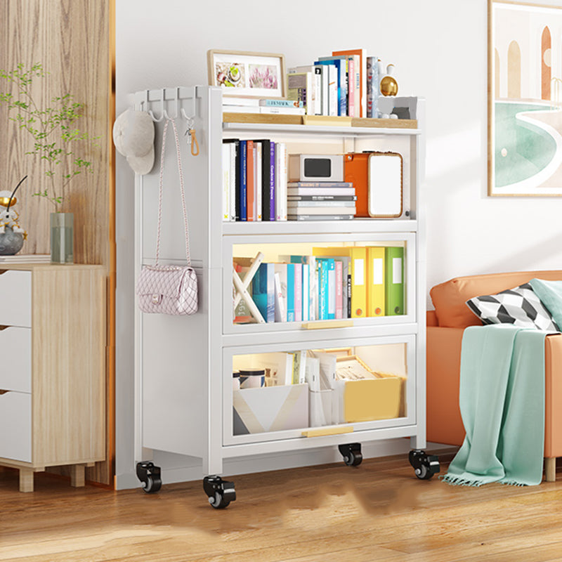 Metal Bookcase, 14.5" W, Geometric Multi Tiers Bookcase Shelves