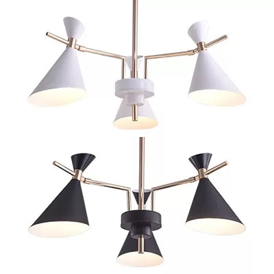 Metal Hourglass Shade Chandelier Child Bedroom 3 Heads Modern Hanging Light
