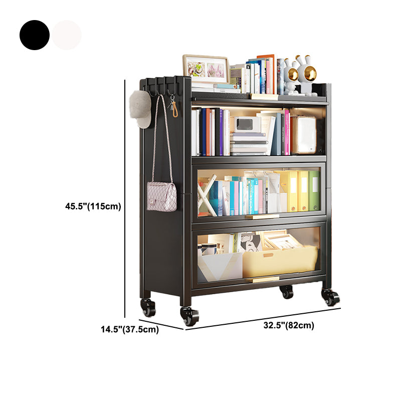 Metal Bookcase, 14.5" W, Geometric Multi Tiers Bookcase Shelves