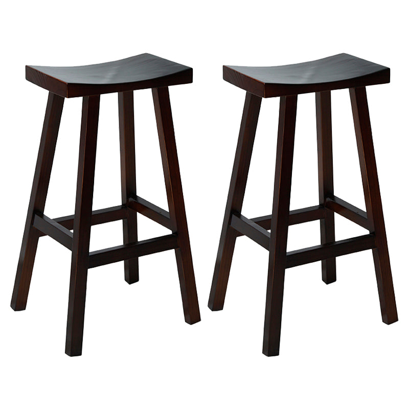 Coffee Shop Wood Counter & Bar Stool Contoured Seat Counter Stool in Brown