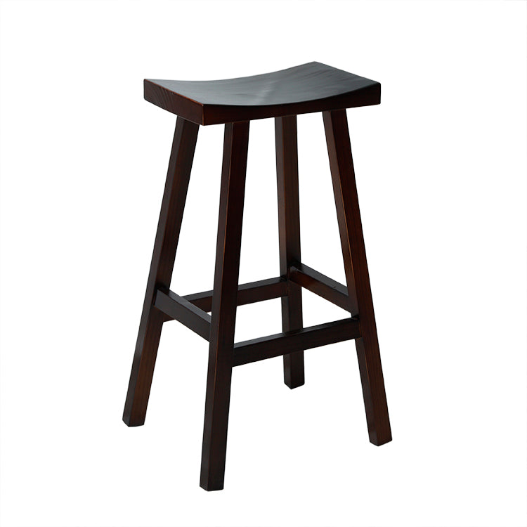 Coffee Shop Wood Counter & Bar Stool Contoured Seat Counter Stool in Brown