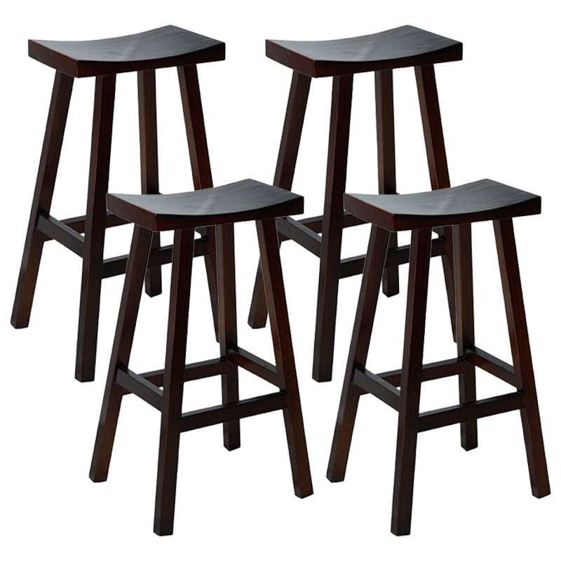 Coffee Shop Wood Counter & Bar Stool Contoured Seat Counter Stool in Brown