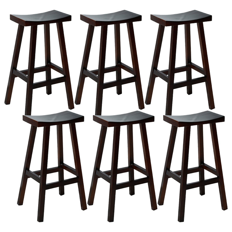 Coffee Shop Wood Counter & Bar Stool Contoured Seat Counter Stool in Brown