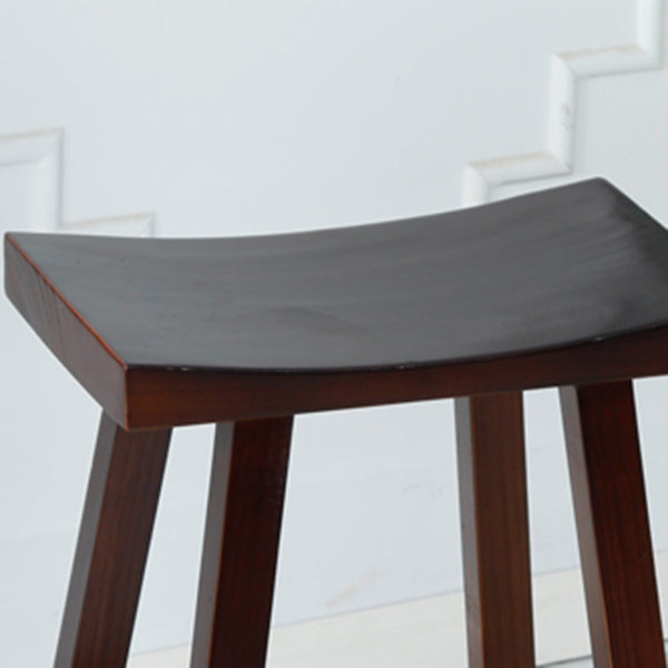 Coffee Shop Wood Counter & Bar Stool Contoured Seat Counter Stool in Brown