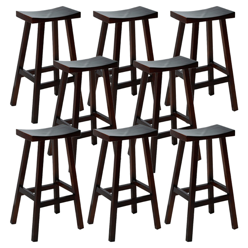 Coffee Shop Wood Counter & Bar Stool Contoured Seat Counter Stool in Brown