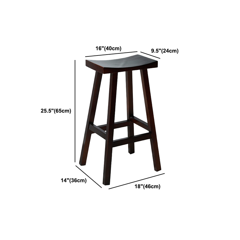 Coffee Shop Wood Counter & Bar Stool Contoured Seat Counter Stool in Brown