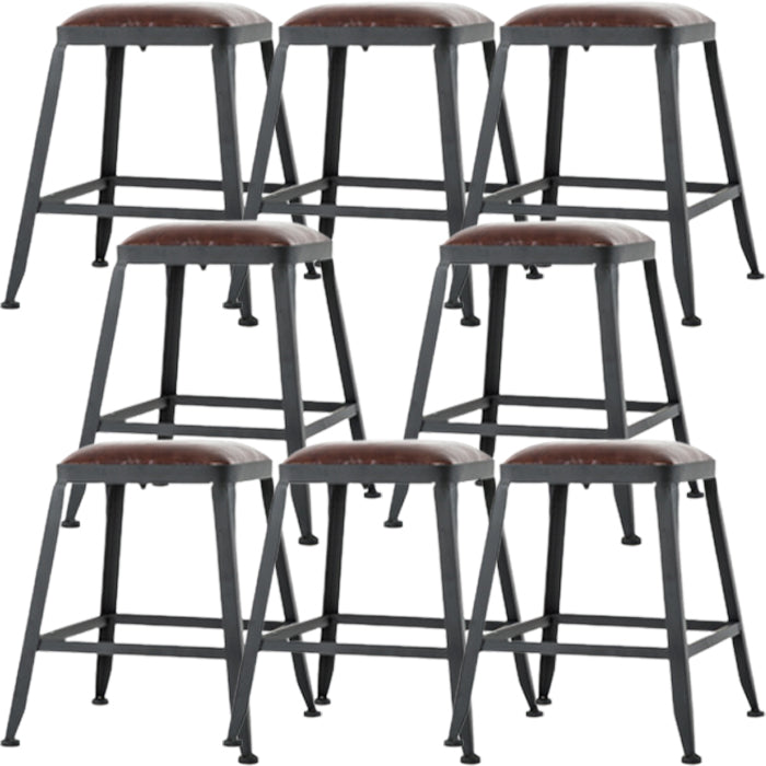 Industrial Style Bar-stool PU Leather Counter Bar Stool with Metal Legs for Restaurant