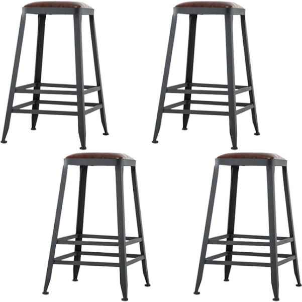 Industrial Style Bar-stool PU Leather Counter Bar Stool with Metal Legs for Restaurant