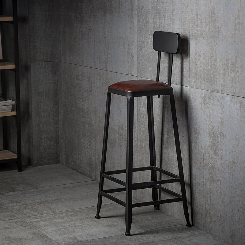 Industrial Style Bar-stool PU Leather Counter Bar Stool with Metal Legs for Restaurant