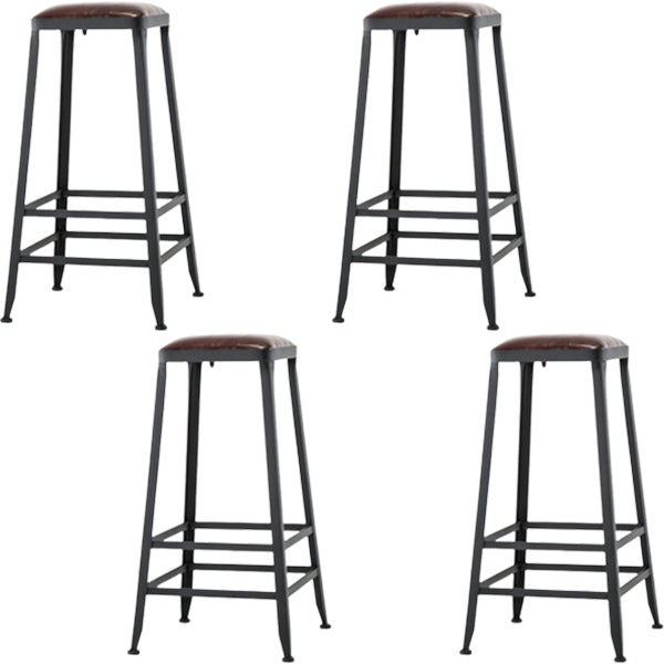 Industrial Style Bar-stool PU Leather Counter Bar Stool with Metal Legs for Restaurant