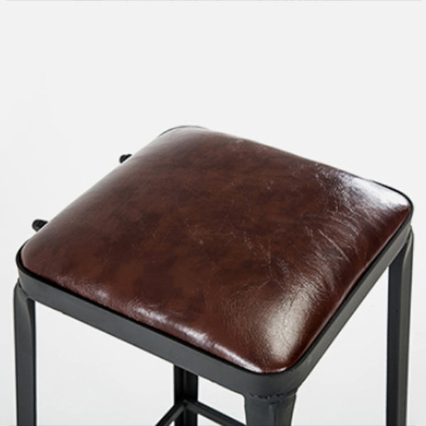 Industrial Style Bar-stool PU Leather Counter Bar Stool with Metal Legs for Restaurant