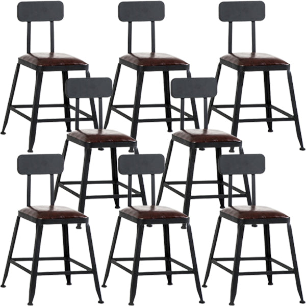 Industrial Style Bar-stool PU Leather Counter Bar Stool with Metal Legs for Restaurant