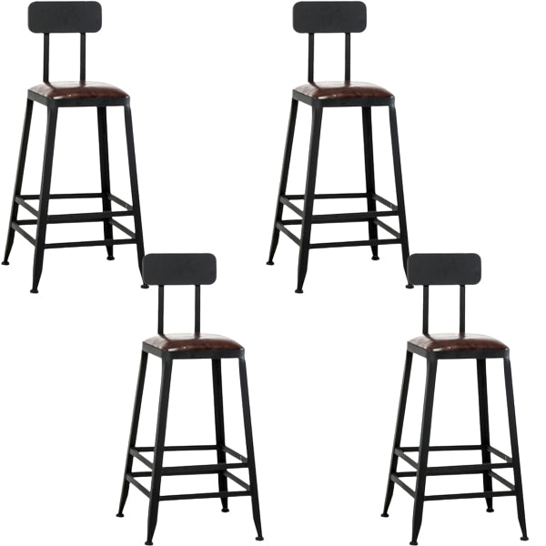 Industrial Style Bar-stool PU Leather Counter Bar Stool with Metal Legs for Restaurant