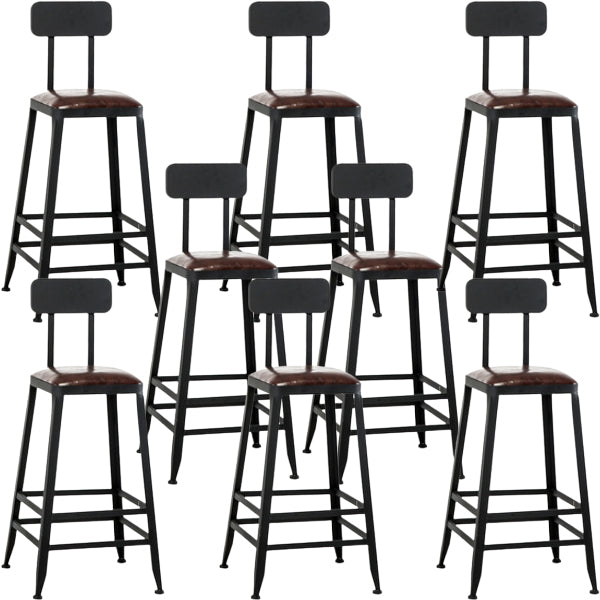 Industrial Style Bar-stool PU Leather Counter Bar Stool with Metal Legs for Restaurant