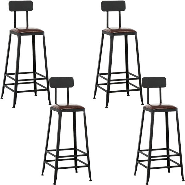 Industrial Style Bar-stool PU Leather Counter Bar Stool with Metal Legs for Restaurant