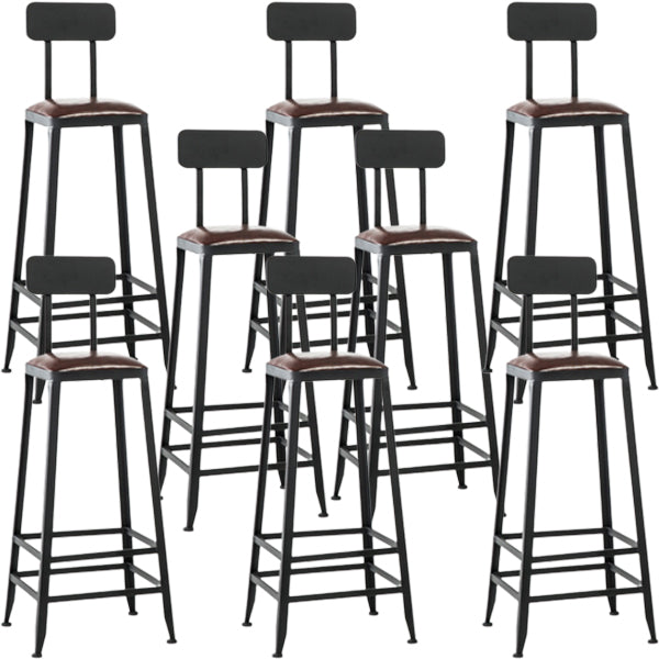 Industrial Style Bar-stool PU Leather Counter Bar Stool with Metal Legs for Restaurant