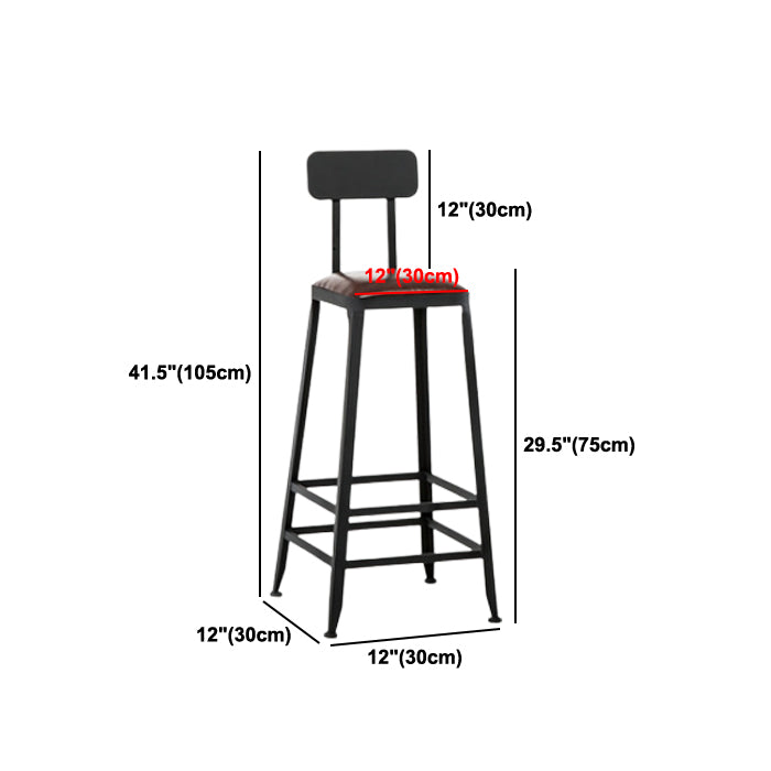 Industrial Style Bar-stool PU Leather Counter Bar Stool with Metal Legs for Restaurant
