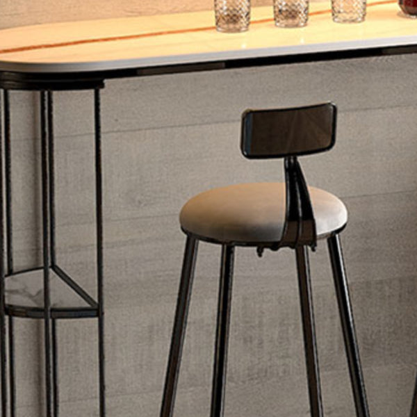 Living Room Footrest Bar-stool with Metal Base Scandinavian Bar & Counter Stool