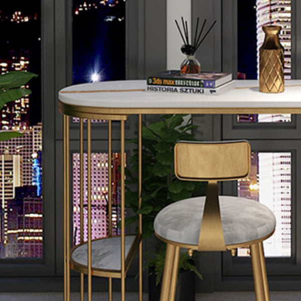 Living Room Footrest Bar-stool with Metal Base Scandinavian Bar & Counter Stool