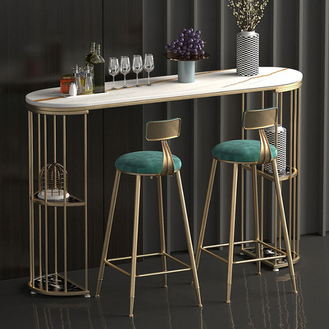 Living Room Footrest Bar-stool with Metal Base Scandinavian Bar & Counter Stool