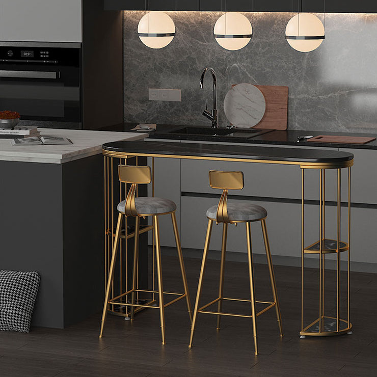 Living Room Footrest Bar-stool with Metal Base Scandinavian Bar & Counter Stool