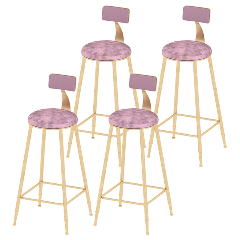 Living Room Footrest Bar-stool with Metal Base Scandinavian Bar & Counter Stool