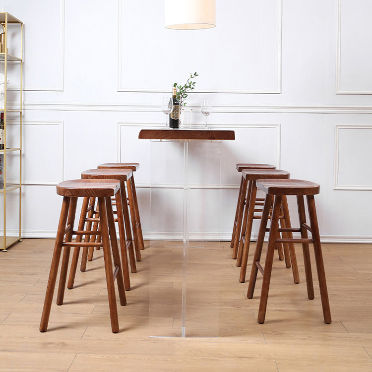 Modern Solid Wood Bar Table Set 1/4/7/9 Pieces Counter Table with Backless Stools