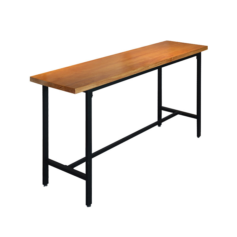 Industrial Rectangle Solid Wood Bar Table Set 1/11 Pieces Counter Table with High Stools