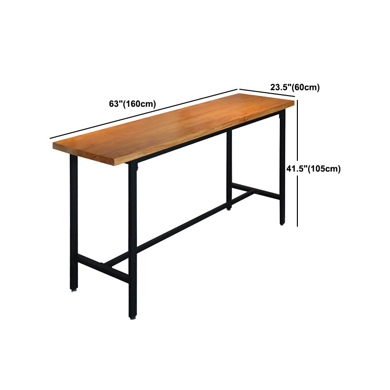 Industrial Rectangle Solid Wood Bar Table Set 1/11 Pieces Counter Table with High Stools