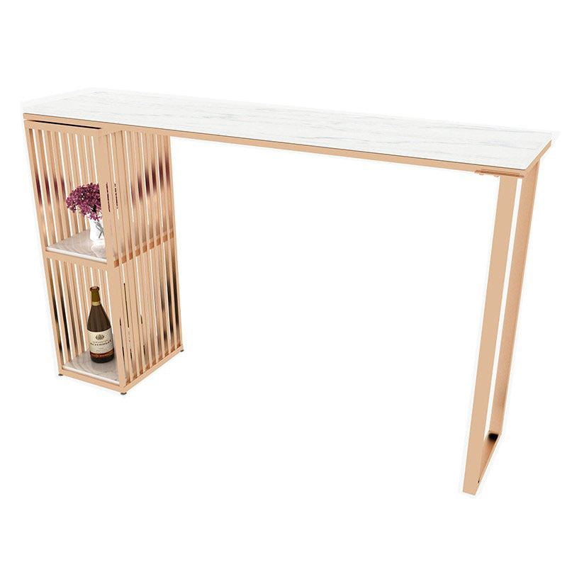 1/2/3 Piece Marble Bar Table Set Matte Finish Upholstered Bar Stool and Table Set