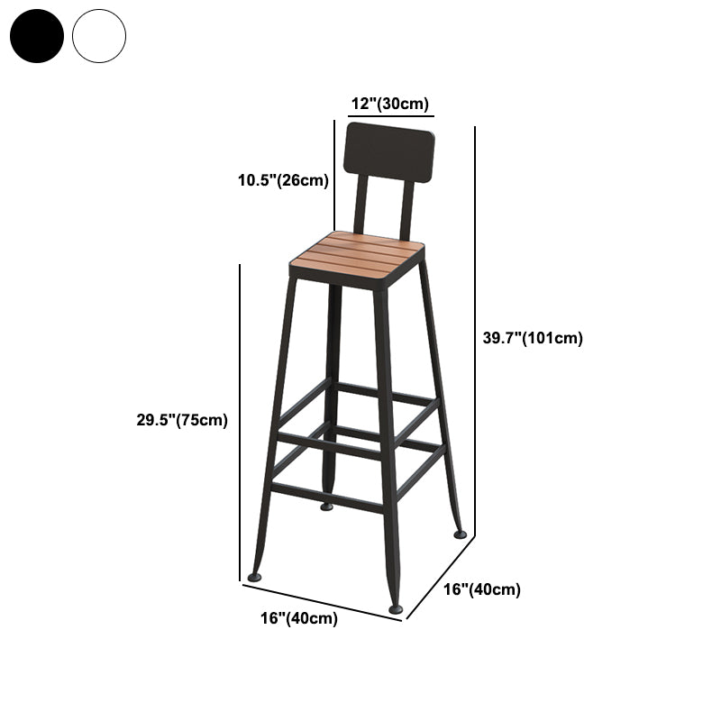 Industrial Artificial Wood Bar Table Set 1/5 Pieces Counter Table with White Stools