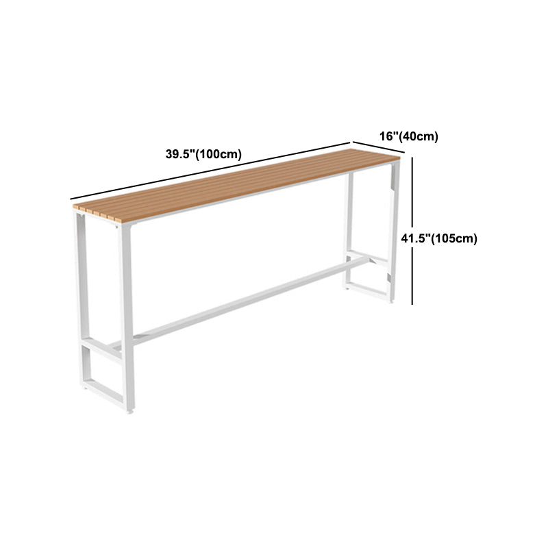 Industrial Artificial Wood Bar Table Set 1/5 Pieces Counter Table with White Stools