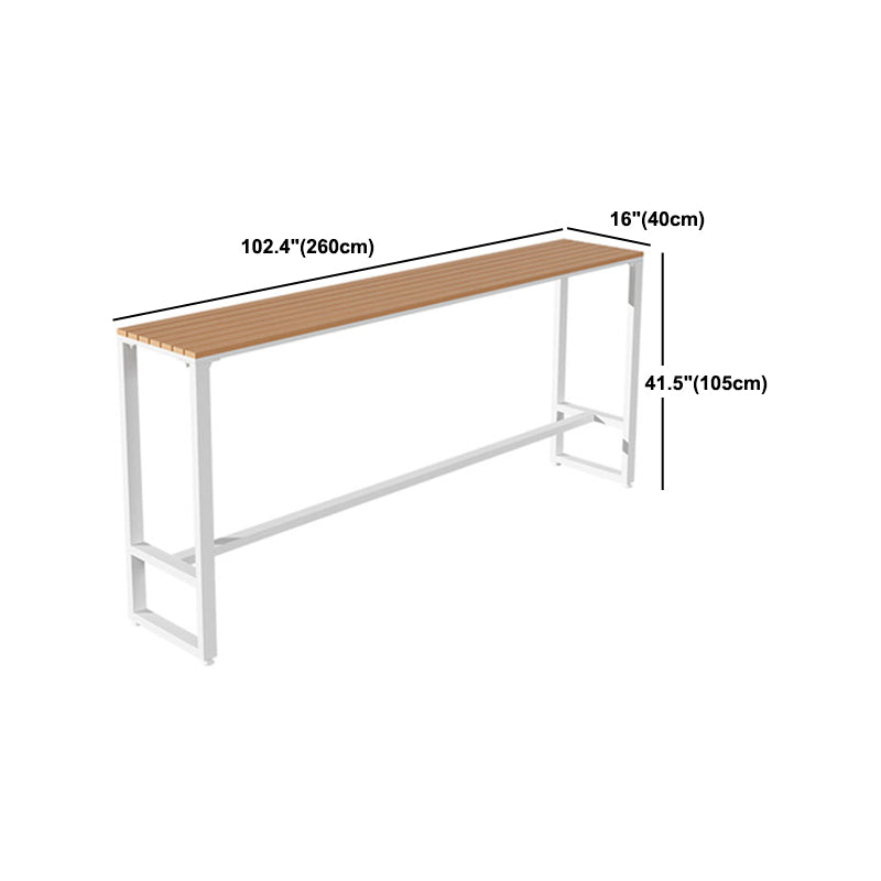 Industrial Artificial Wood Bar Table Set 1/5 Pieces Counter Table with White Stools